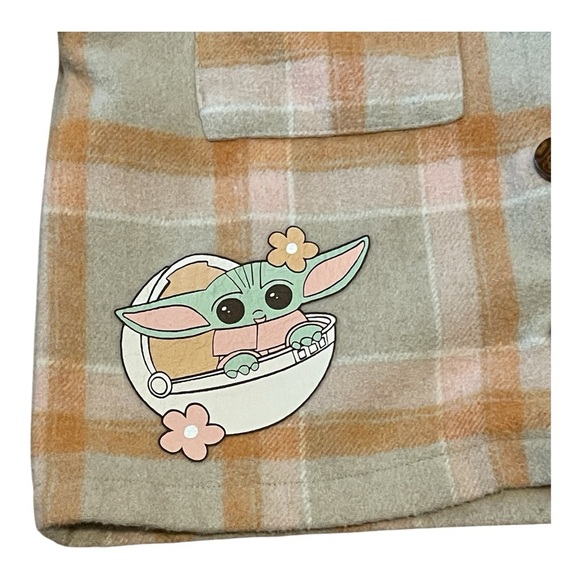 Girls' Star Wars: The Mandalorian Plaid Shacket - Brown/Tan size: Medium - Picture 2 of 10